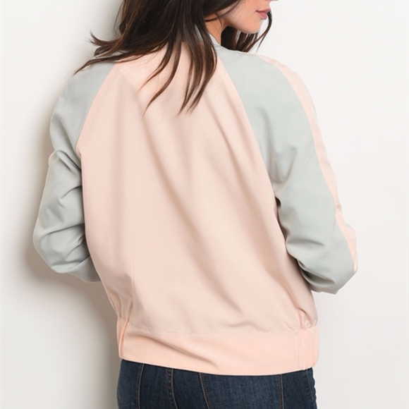 πHPπ Pink & Gray Flower Patch Bomber Jacket - Picture 3 of 3